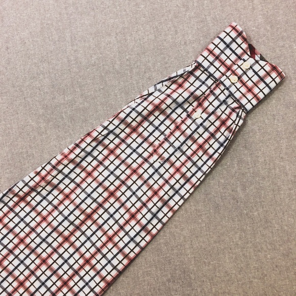 Thomas Dean Red Blue White Check Sport Shirt M - Picture 4 of 7